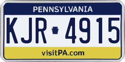 PA license plate KJR4915