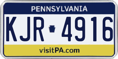 PA license plate KJR4916