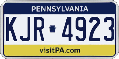 PA license plate KJR4923