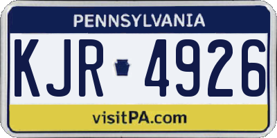 PA license plate KJR4926