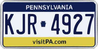 PA license plate KJR4927