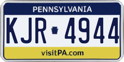 PA license plate KJR4944