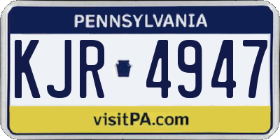 PA license plate KJR4947