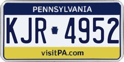PA license plate KJR4952
