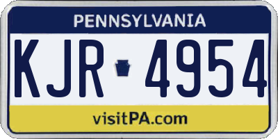 PA license plate KJR4954