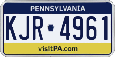 PA license plate KJR4961