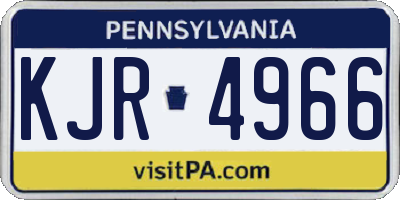 PA license plate KJR4966
