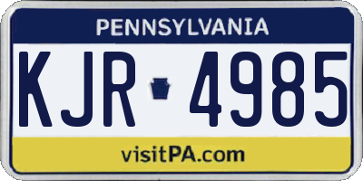 PA license plate KJR4985