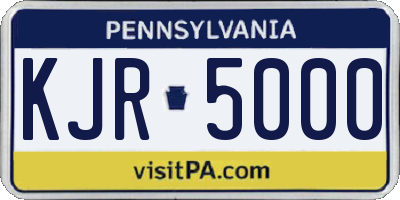 PA license plate KJR5000