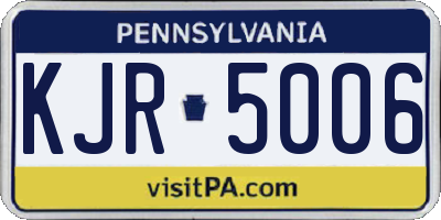 PA license plate KJR5006
