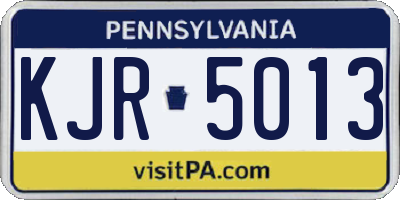 PA license plate KJR5013