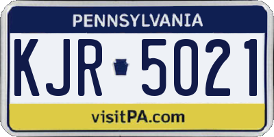 PA license plate KJR5021
