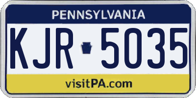 PA license plate KJR5035