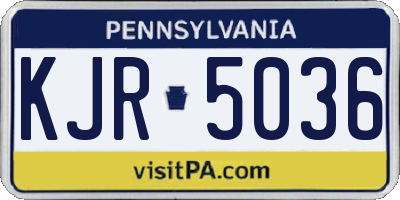 PA license plate KJR5036
