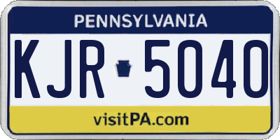 PA license plate KJR5040