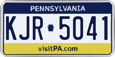 PA license plate KJR5041