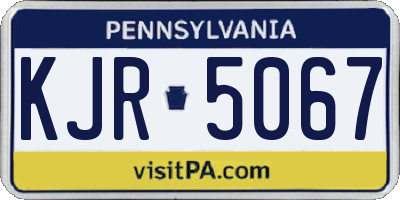 PA license plate KJR5067