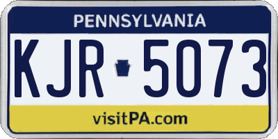 PA license plate KJR5073