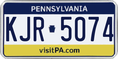 PA license plate KJR5074