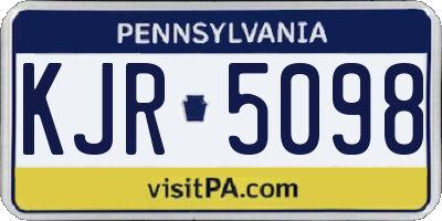 PA license plate KJR5098