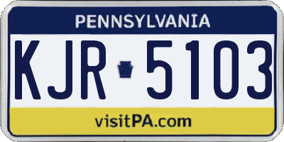 PA license plate KJR5103