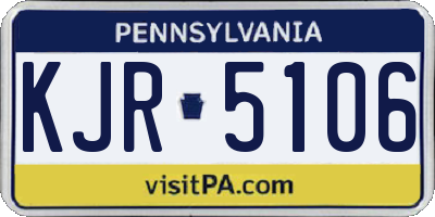 PA license plate KJR5106