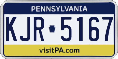 PA license plate KJR5167