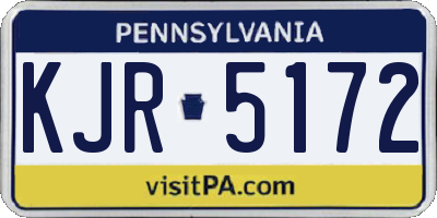 PA license plate KJR5172