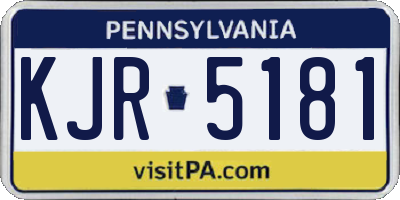 PA license plate KJR5181