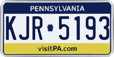 PA license plate KJR5193