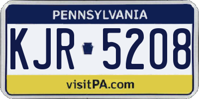 PA license plate KJR5208
