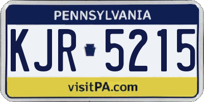 PA license plate KJR5215