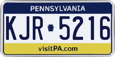 PA license plate KJR5216