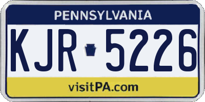 PA license plate KJR5226