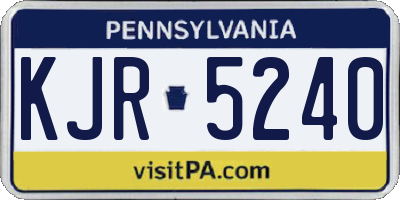 PA license plate KJR5240