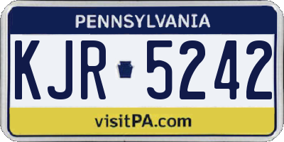 PA license plate KJR5242