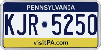 PA license plate KJR5250
