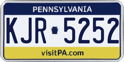 PA license plate KJR5252