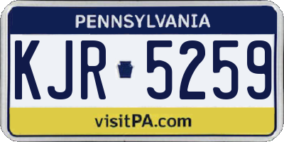 PA license plate KJR5259