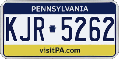 PA license plate KJR5262