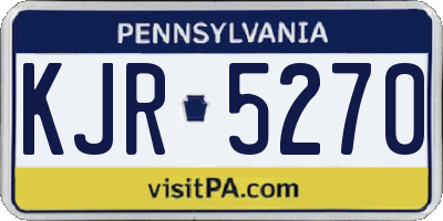 PA license plate KJR5270