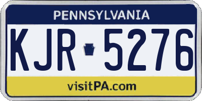 PA license plate KJR5276