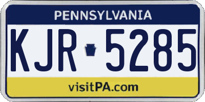 PA license plate KJR5285