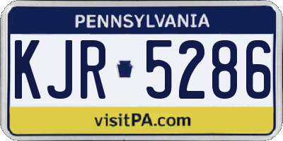 PA license plate KJR5286