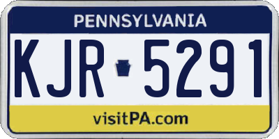 PA license plate KJR5291