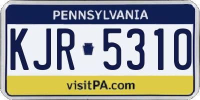 PA license plate KJR5310