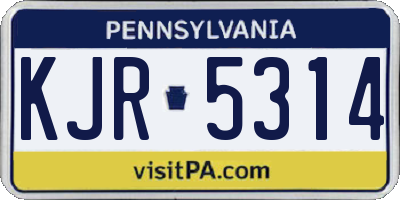PA license plate KJR5314
