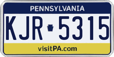 PA license plate KJR5315