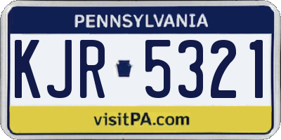 PA license plate KJR5321