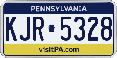 PA license plate KJR5328